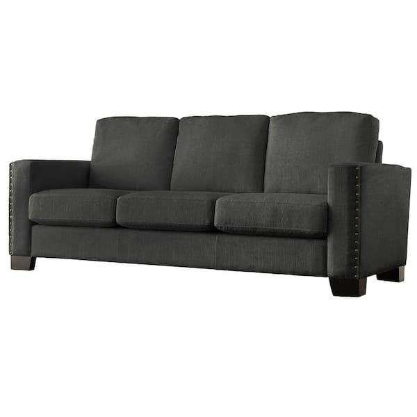 HomeSullivan Octavia Charcoal Linen Sofa