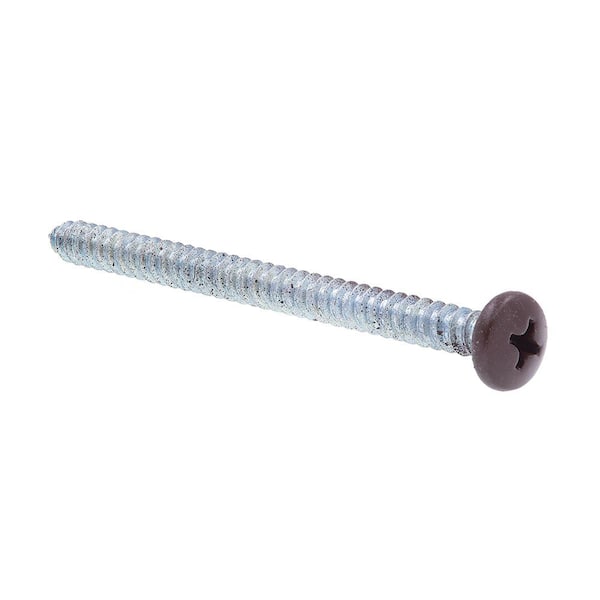 Prime-Line #10 x 2-1/2 in. Zinc Plated Steel with Brown Head Phillips Drive Pan Head Self-Tapping Sheet Metal Screws (25-Pack)