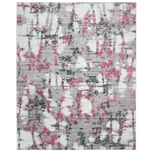 Skyler Gray/Pink 9 ft. x 12 ft. Abstract Area Rug