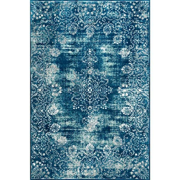 nuLOOM Lacy Vintage Floral Blue 9 ft. x 12 ft. Area Rug