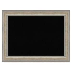 Fleur Silver Wood Framed Black Corkboard 33 in. x 25 in. Bulletine Board Memo Board