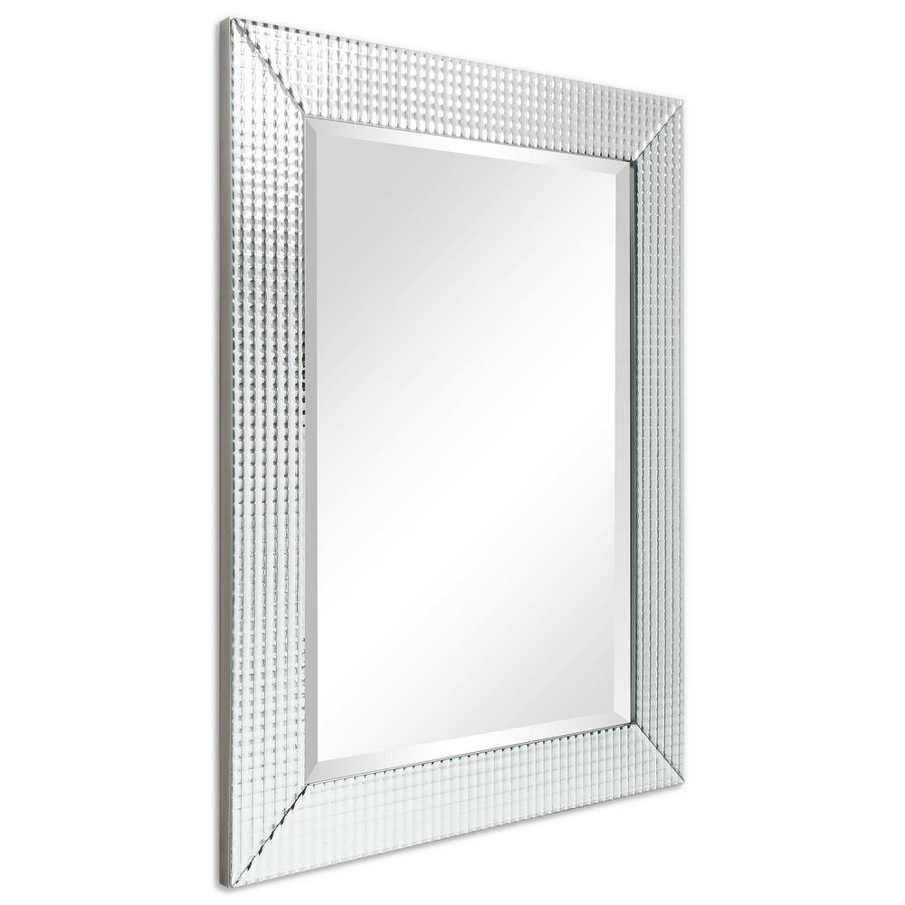 Luxe Prism Beveled Glass & Wood Frame Mirror, 30" x 40"