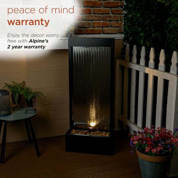 Alpine Corporation 48 in. Tall Indoor/Outdoor Mirror Zen Waterfall