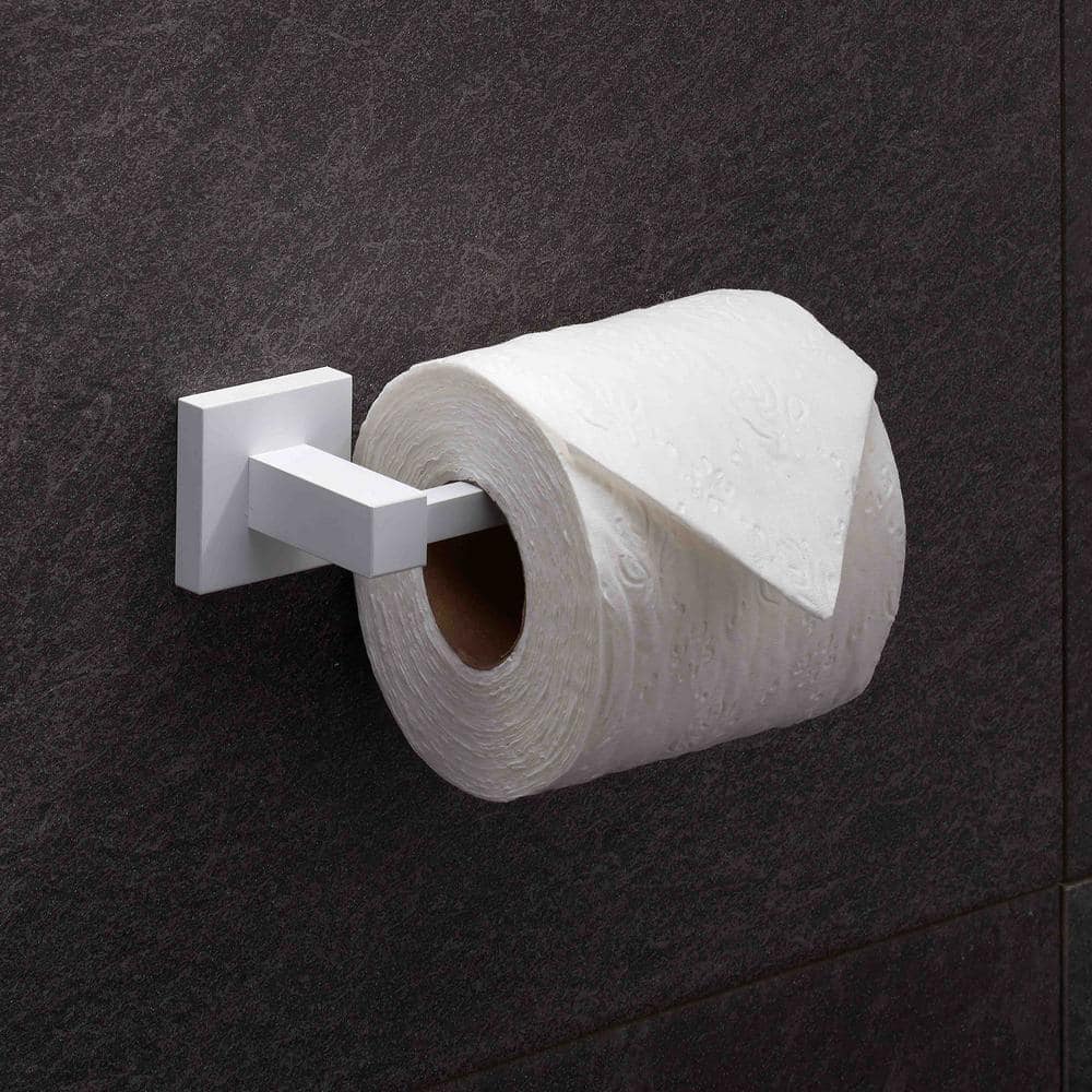 Matte White Metal 4-Piece Bathroom Hardware Set