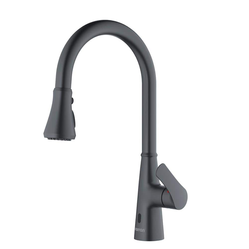 Gunmetal Gray Stainless Steel Touchless Pull-Down Kitchen Faucet