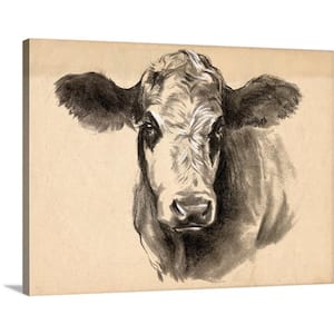 "Charcoal Cow I" by Jennifer Paxton Parker 1-Piece Museum Grade Giclee Unframed Animal Art Print 12 in. x 16 in.