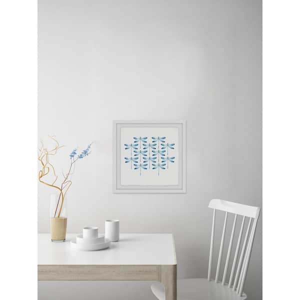 Unbranded 48 in. H x 48 in. W "Blue Dragonfly Rows II" by Marmont Hill Framed Printed Wall Art