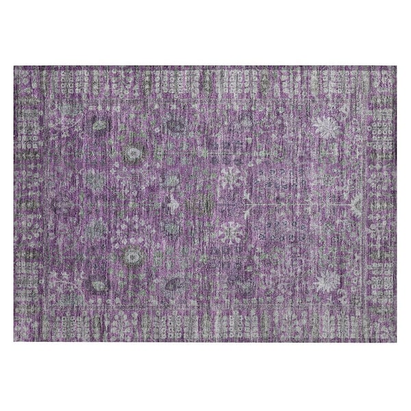 Chantille Machine Washable Indoor/Outdoor Abstract ACN2231 Purple 1 ft. 8 in. x 2 ft. 6 in. Accent Rug