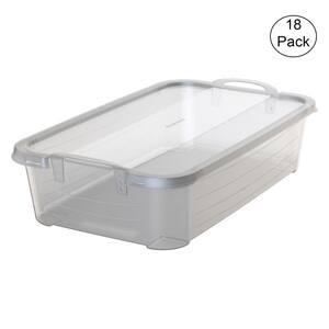 Clear Stackable Closet Organization and Storage Box, 34 Qt. (18-Pack)