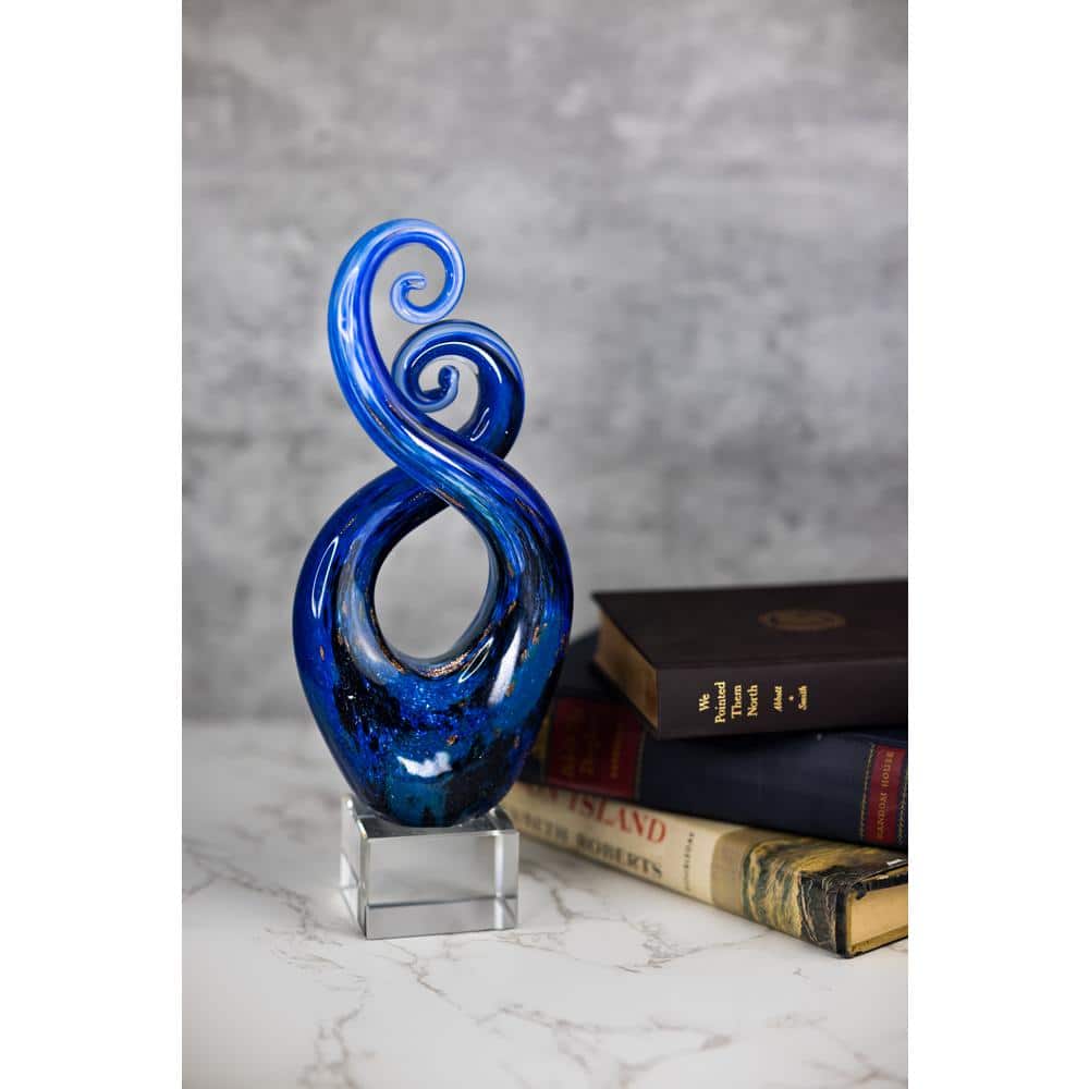 Monet Murano Style Colorful Glass Swirl Centerpiece
