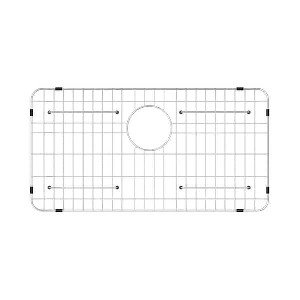 26 in. L x 14 in. W Stainless Steel Sink Grid and Protectors for Bottom of Kitchen Sink with Rear Drain