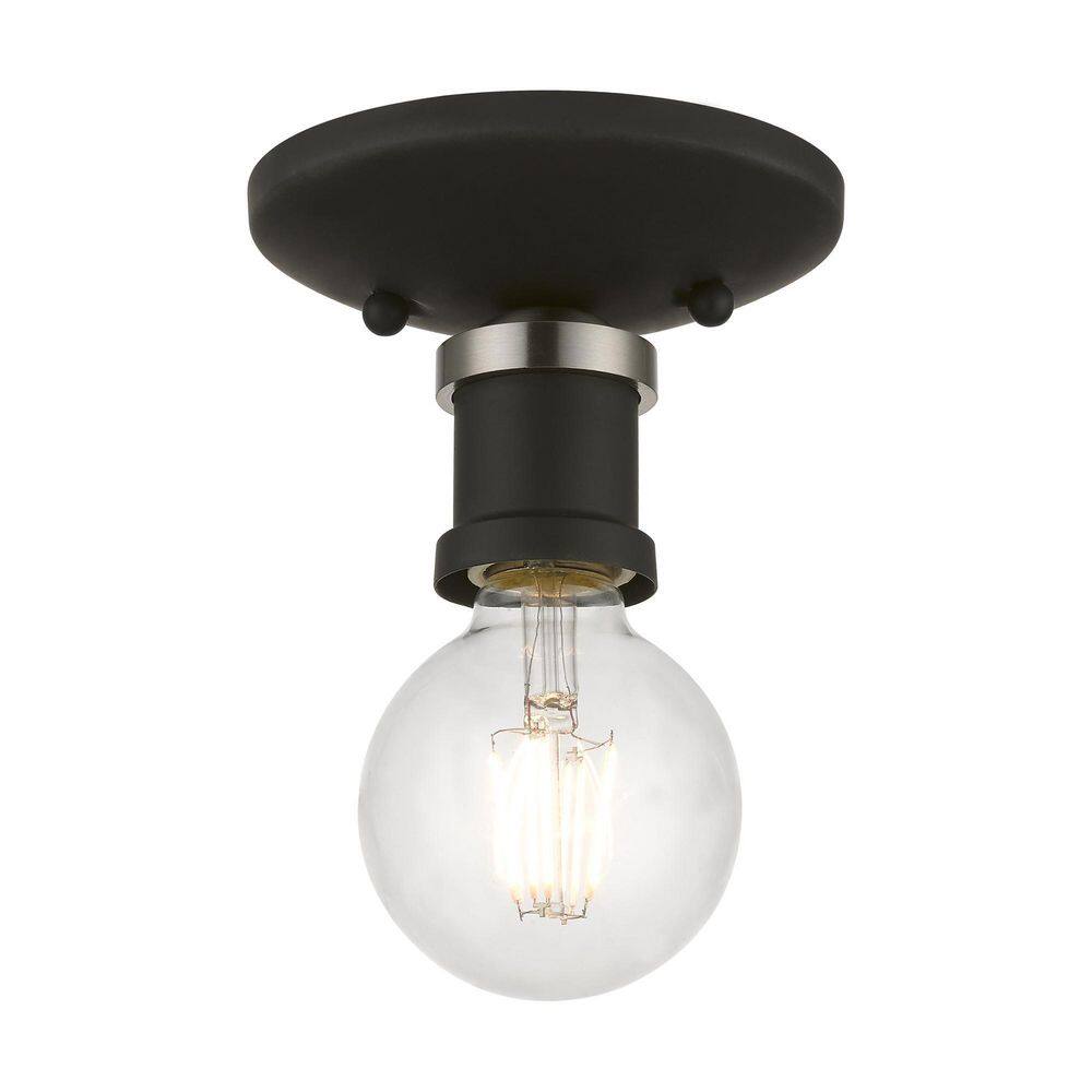 Lansdale Black and Brushed Nickel 1-Light Flush Mount