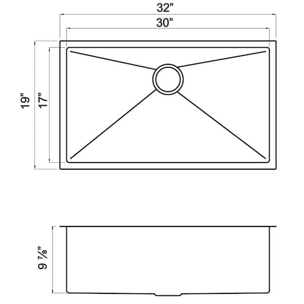Wells Sinkware 3D Kitchen Prep Centers Undermount 32-in x 19-in Stainless Steel Single Bowl Kitchen Sink | 3D 3219-9-1