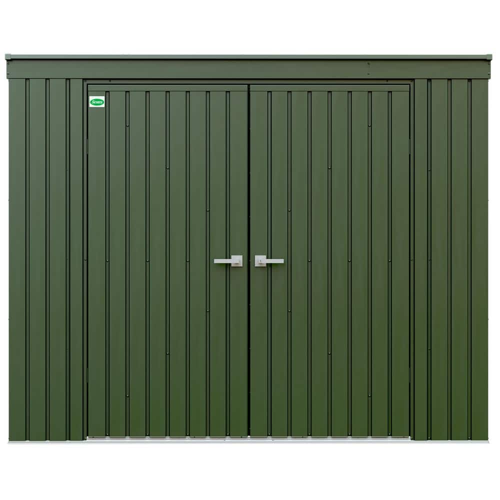 Scotts 8' x 4' Green Galvanized Steel Garden Storage Shed