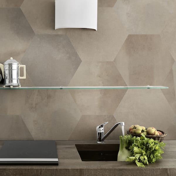 Metro Beige Hexagon 14 in. x 16 in. Matte Glazed Porcelain Floor and Wall Tile (10.07 sq. ft. / Case)