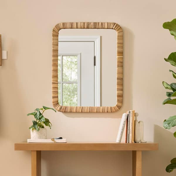Natural Rectangular Framed Mirror (22 in. W x 28 in. H)