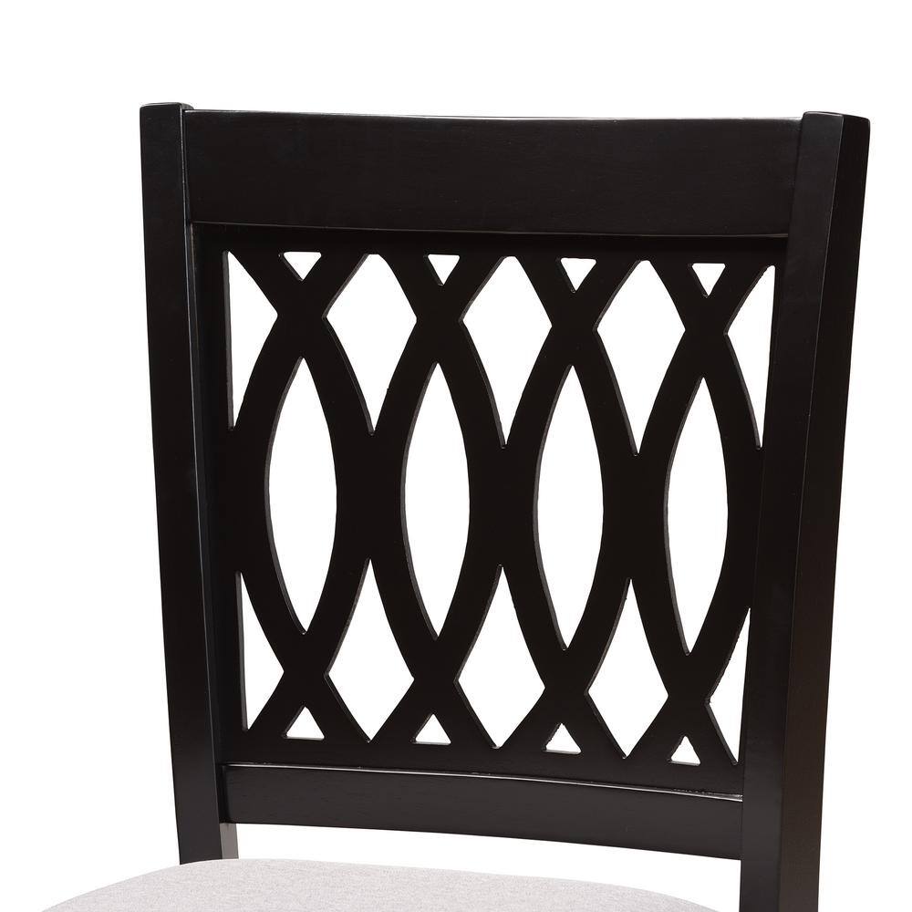ErgoComfort Gray Fabric and Wood Mid-Back Counter Stool