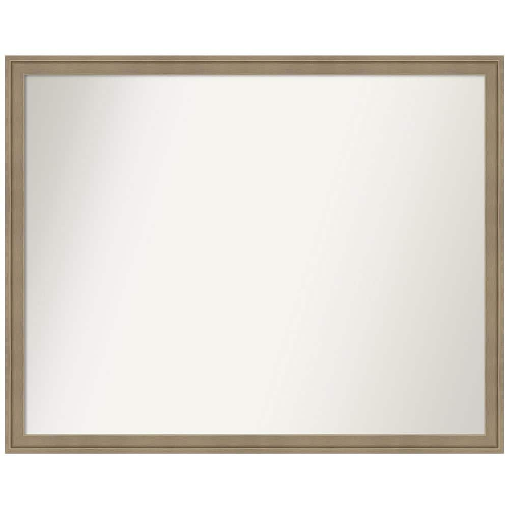 Florence Light Brown 29.75 in. x 23.75 in. Non-Beveled Casual Rectangle Framed Bathroom Wall Mirror in Brown -  Amanti Art, A38868100345