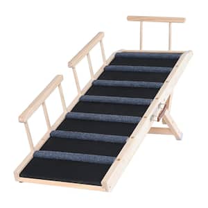 Dog Ramp, Folding Pet Ramp for Bed, Adjustable Dog Ramp for Small, Large Old Dogs and Cats Wooden Pet Ramp