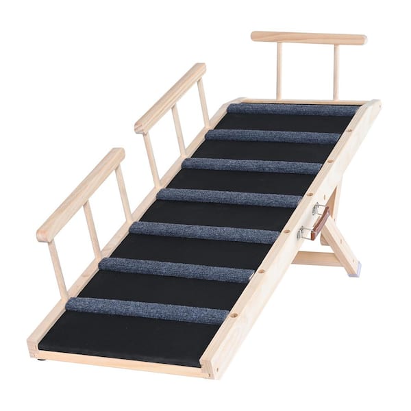 VEVOR Dog Ramp, Folding Pet Ramp for Bed, Adjustable Dog Ramp for Small, Large Old Dogs and Cats Wooden Pet Ramp