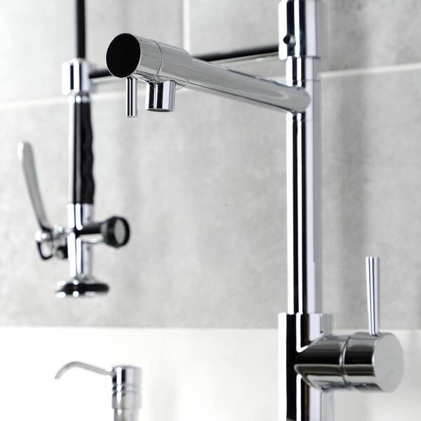 Kingston Brass Concord Chrome 1-Handle Deck-Mount Pull-Down Handle Kitchen Faucet Kingston Brass Concord Chrome 1-Handle Deck-Mount Pull-Down Handle Kitchen Faucet