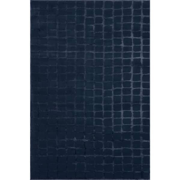 Eunice Modern Machine Washable Area Blue 8 ft. x 10 ft. Indoor Area Rug