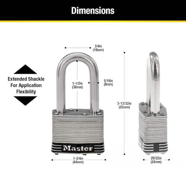 Master Lock Lock with Key, 1-1/2in. Wide 8596DHC - The Home Depot