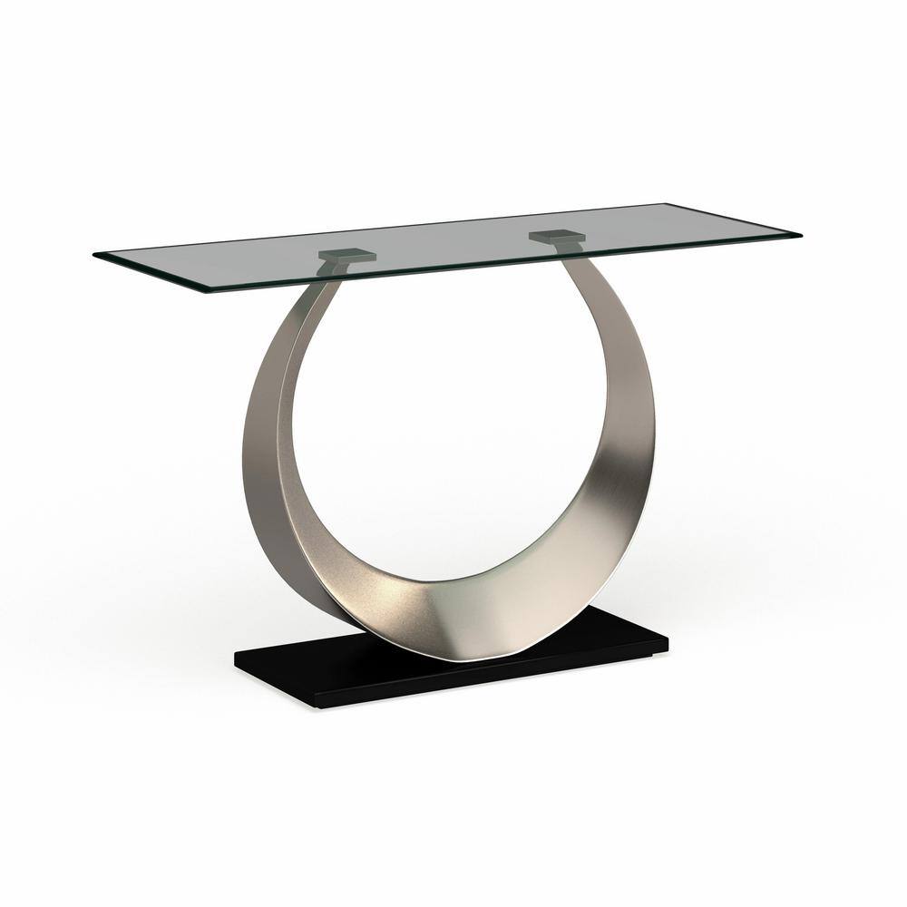 Furniture of America Clarkton 48 in. Satin Plated and Black Rectangle