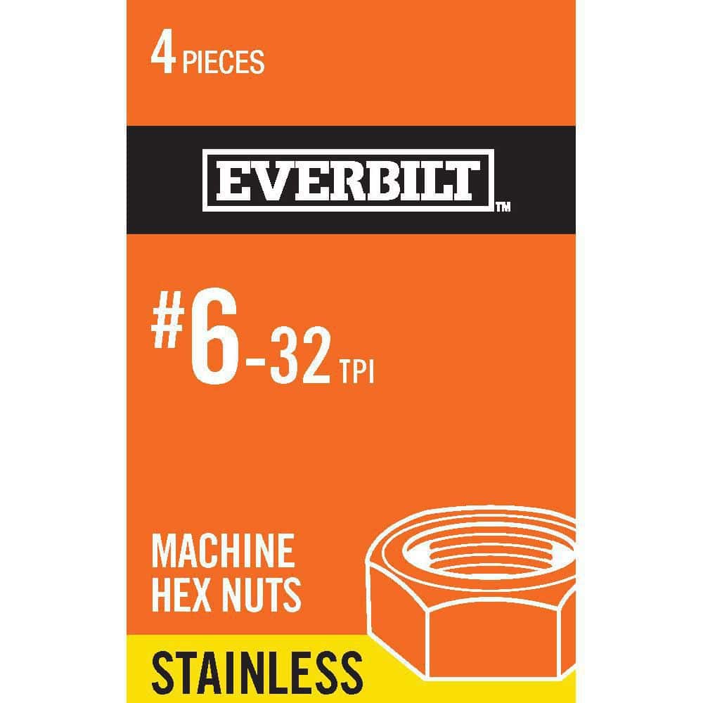 Everbilt 632 Stainless Steel Machine Screw Nut (4 per Pack) 826211 The Home Depot