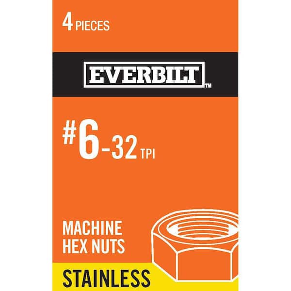 Everbilt #6-32 Stainless Steel Machine Screw Nut (4 per Pack)