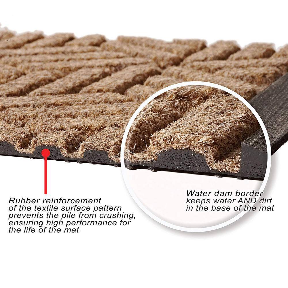 Bluestone Polypropylene Outdoor Rectangle Doormat with Rubber Backing