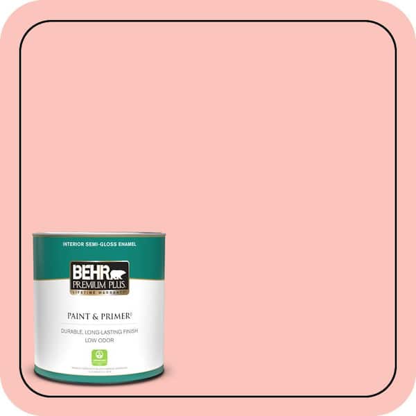 BEHR PREMIUM PLUS 1 qt. #170C-3 Coral Bells Semi-Gloss Enamel Low Odor Interior Paint & Primer