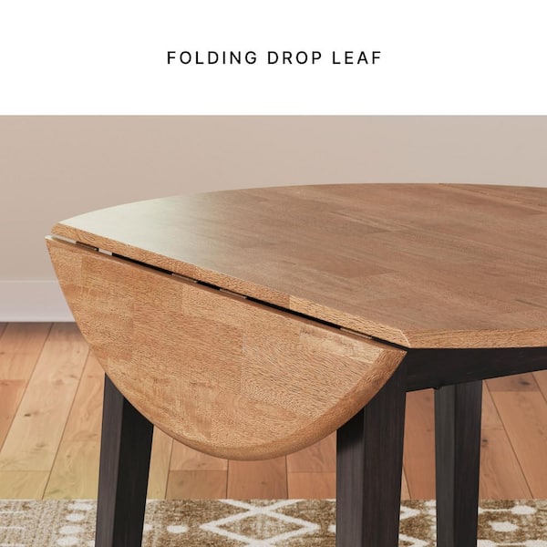 Ashley Furniture Gesthaven Farmhouse Drop Leaf Dining Table - Light Brown & White, Seats 4