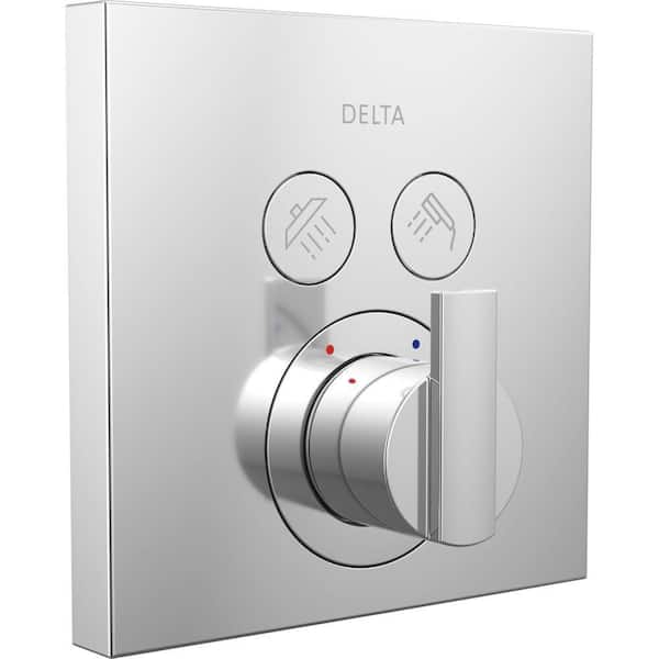 Ara Angular Modern 3-Setting Push-Button 1-Handle Shower Valve Trim Kit in Chrome (Valve Not Included)