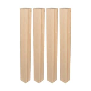 35-1/4 in. x 3-1/2 in. Unfinished North American Solid Maple Kitchen Island Leg (Pack of 4)