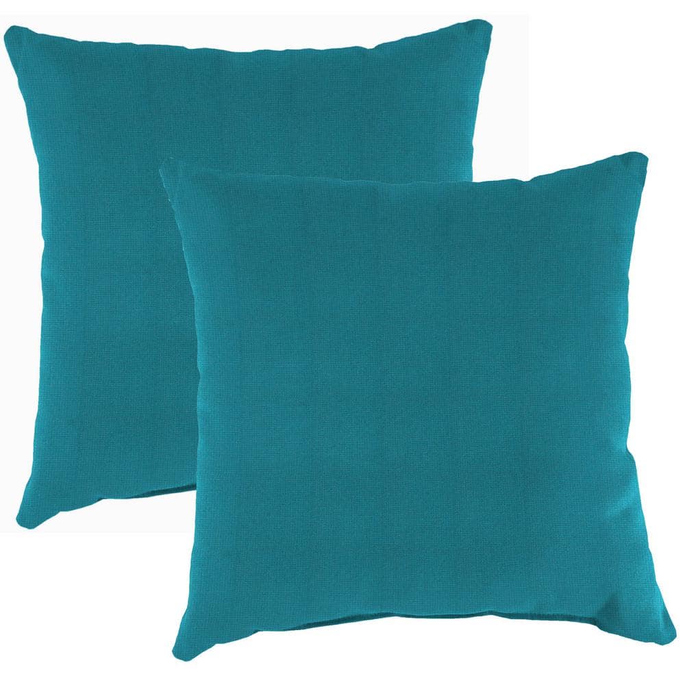 Outdoor Pillows for 18 in. x 18 in. Square Throw Pillows with Insert (Pack  of 2) in Lemon Blossom Blue B0BVQN9BXL - The Home Depot