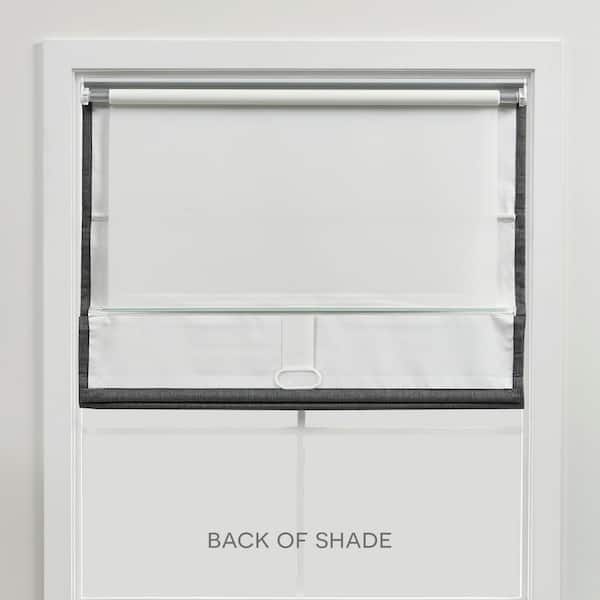 Exclusive Home Acadia 100% Blackout Roman Shade, 23"x64", White