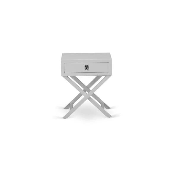 HOME IMPORTS EMPORIUM 20 in. W Urban Gray Finish, Square Wood Nightstand End Table, Laminate Top With a Drawer