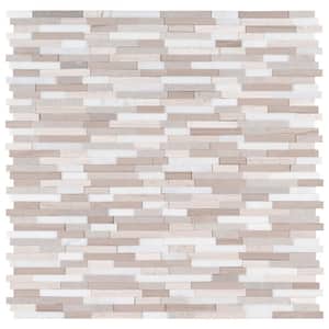 Arctic Storm 3D Peel and Stick 12 in. x 12 in. Honed Marble Look Wall Tile (15 sq. ft./Case)