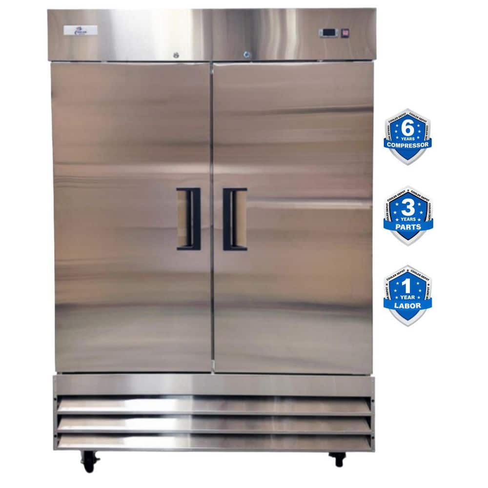 54 in. W 48 cu. ft. NSF Auto Defrost 2-Door Commercial Reach In Upright Freezer in Stainless Steel price history on PriceWatchPro