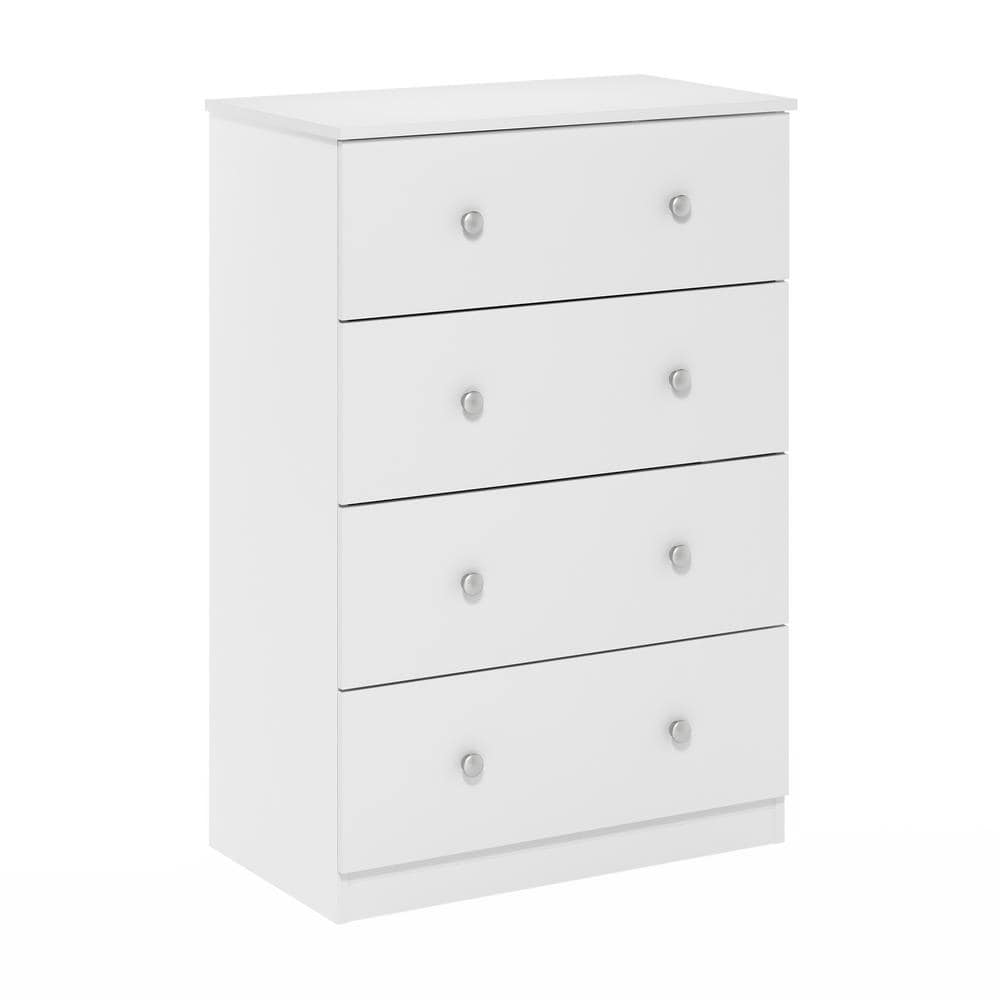 Furinno Tidur Solid White 4Drawer 27.72 in. Wide Chest of Drawers