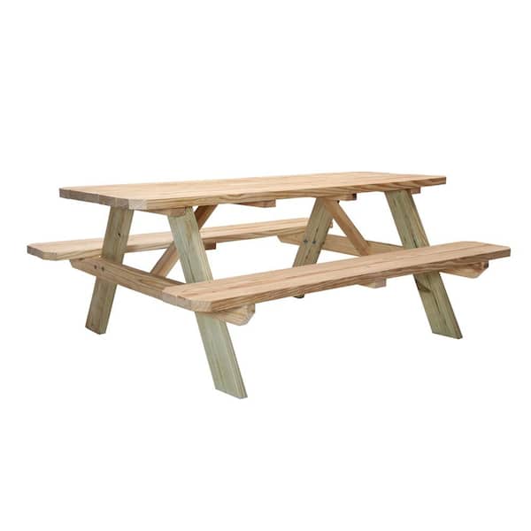 Outdoor Essentials 72 in. x 28.5 in. x 28.5 in. Premium Picnic Table Kit withTreated Legs