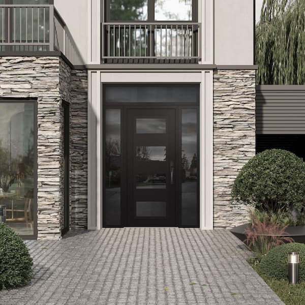 Tessari Doors C2 68 in. x 96 in. Black P Left-Hand/Inswing