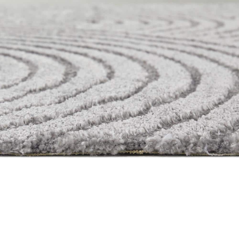 Gray Geometric Patterned Washable Synthetic Area Rug