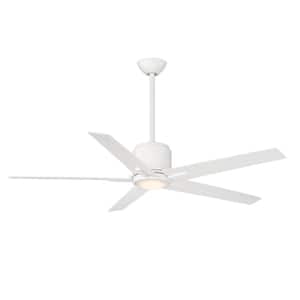 Savinci 54 in. LED Indoor Flat White Ceiling Fan with Remote