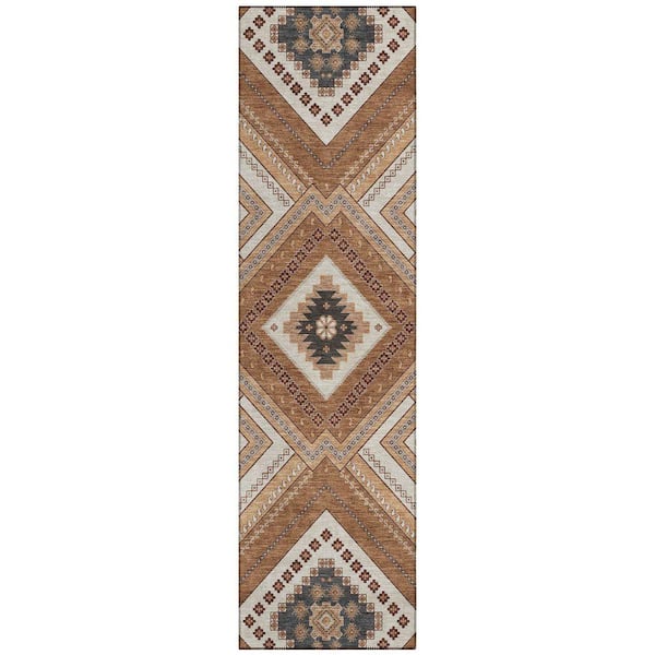 Chantille Machine Washable Indoor/Outdoor Abstract ACN1010 Copper 2 ft. 3 in. x 7 ft. 6 in. Area Rug