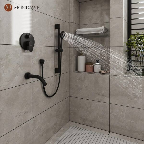 Mondawe Retro Series 3-Spray Patterns with 1.8 GPM 9 in. Rain Wall 