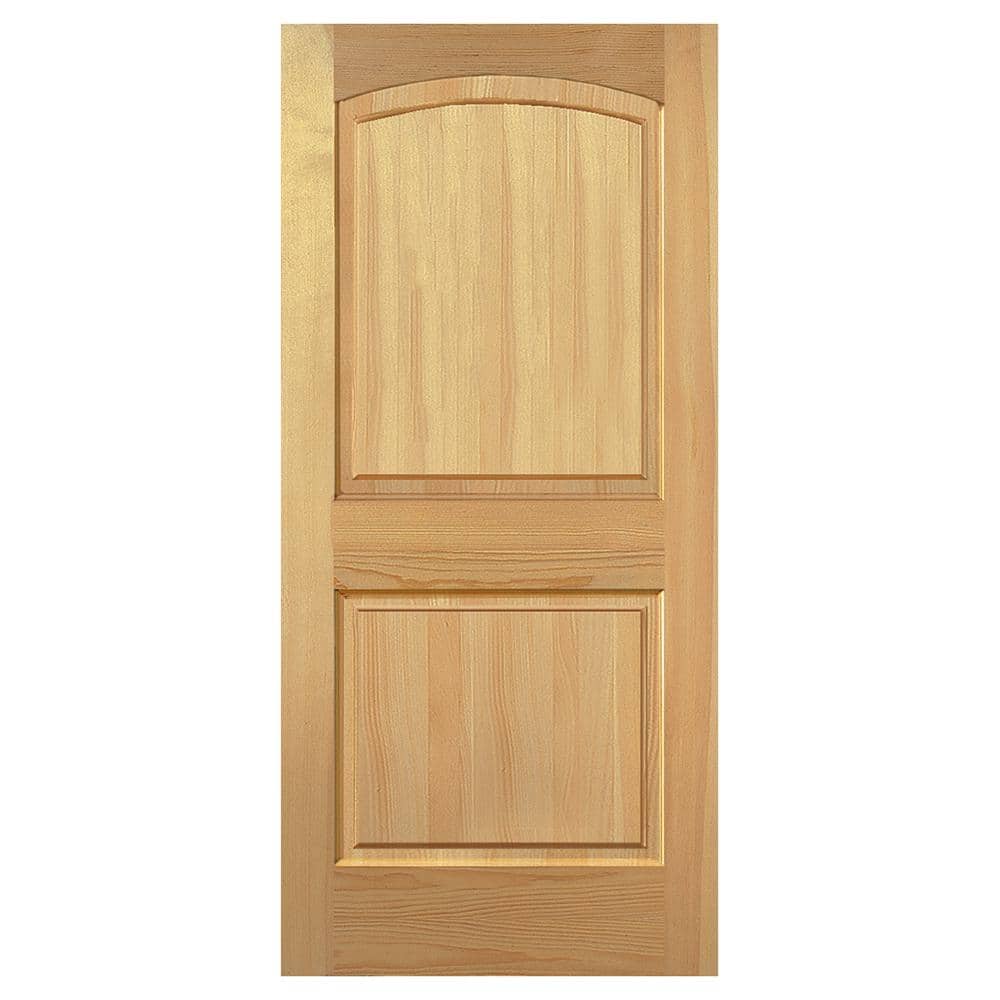 Builders Choice 28 in. x 80 in. 2 Panel Arch Top Solid Core Unfinished