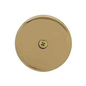 3-1/8 in. 1-Hole Overflow Face Plate and Screw in Polished Brass