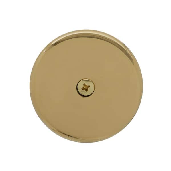 Westbrass 3-1/8 in. 1-Hole Overflow Face Plate and Screw in Polished Brass